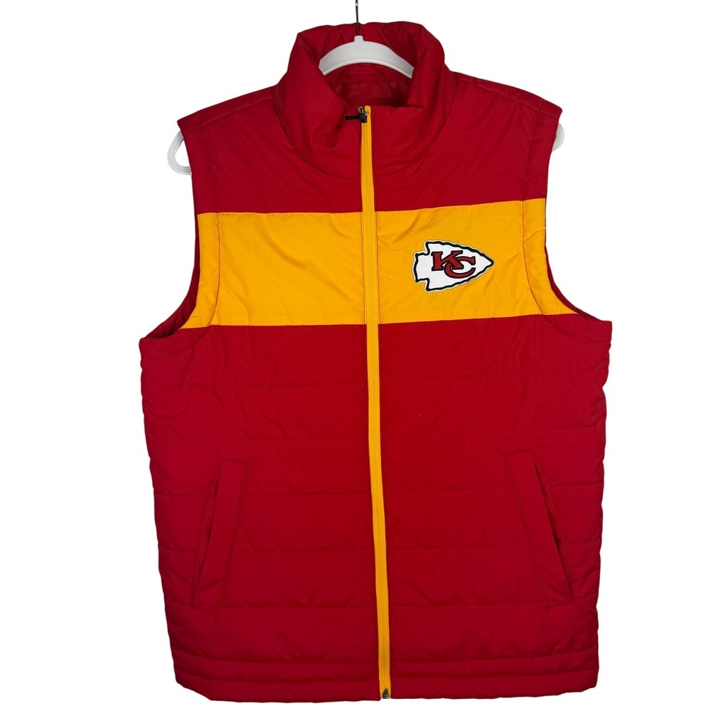 Kansas City Chiefs G-III Carl Banks Puffer Vest Small Red Black NFL Zip